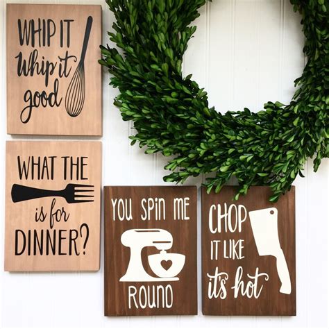 Funny Kitchen Signs Set of 3 Rustic Kitchen Decor Wedding | Etsy