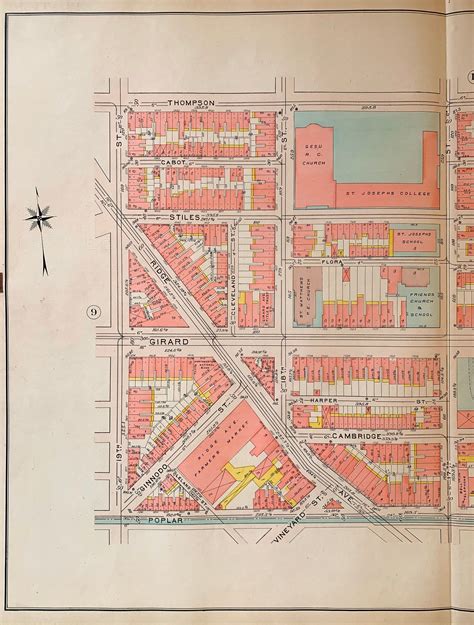 Fairmount map francisville map original 1907 city of philadelphia atlas map poplar – Artofit