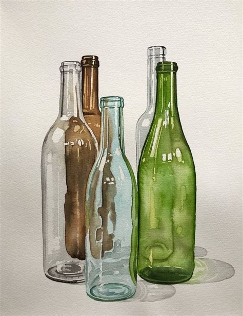 Bottles (26) Painting | Still life art, Bottle painting, Still life drawing