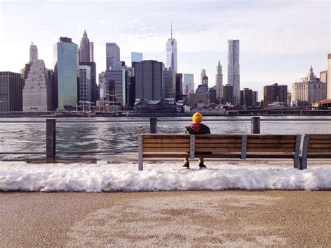 Free Images : man, water, horizon, person, cold, winter, skyline, bench, boy, view, skyscraper ...