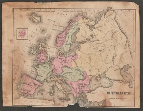 VINTAGE MAP - WARREN'S NEW PRIMARY GEOGRAPHY LATE 1800's EUROPE $7.99 - PicClick