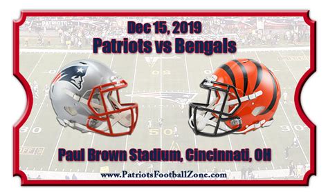 New England Patriots vs Cincinnati Bengals Football Tickets | 12/15/19