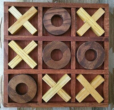 Handmade Wooden Tic-Tac-Toe Set Wood Tic Tac Toe Game - great gift! | eBay