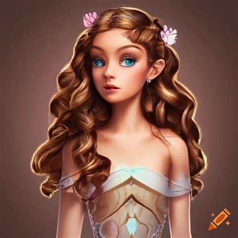 Beautiful butterfly princess with brown hair