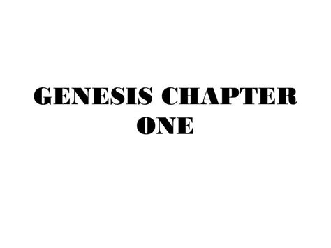 Genesis chapter one