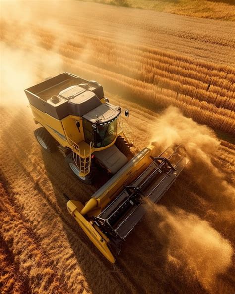 Premium AI Image | wheat harvester machine