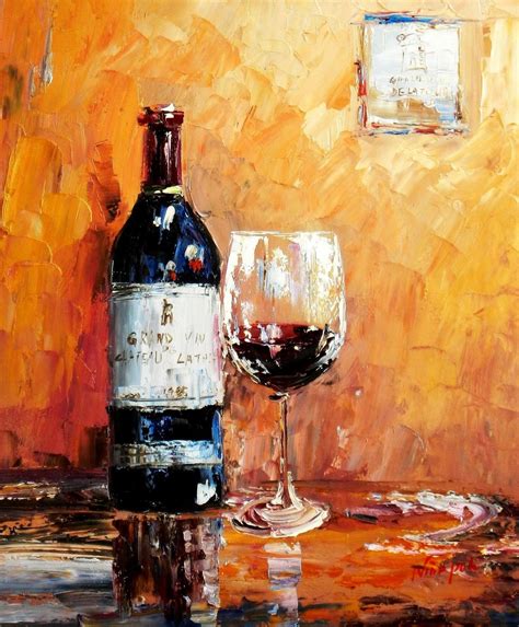 Oil Paintings Of Wine Bottles Abstract – Still Life With Wine Bottle 50X60 Cm Oil Painting | Oil ...