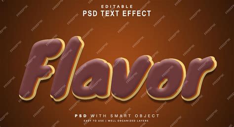 Premium PSD | Flavor text effect. editable text smart object