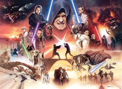 The Prequel Trilogy - The Star Wars Saga Art by Brian Rood | Star wars ...