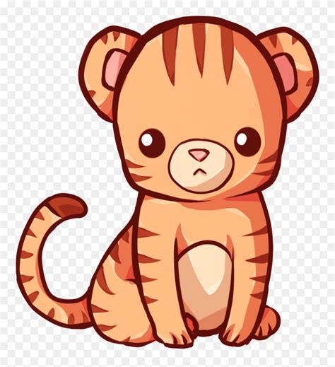 Kawaii Cute Tiger Drawing Clipart (#5539624) - PinClipart