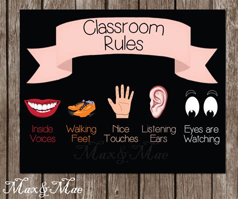 Classroom Rules Poster 8x10 Classroom Poster Rules for | Etsy