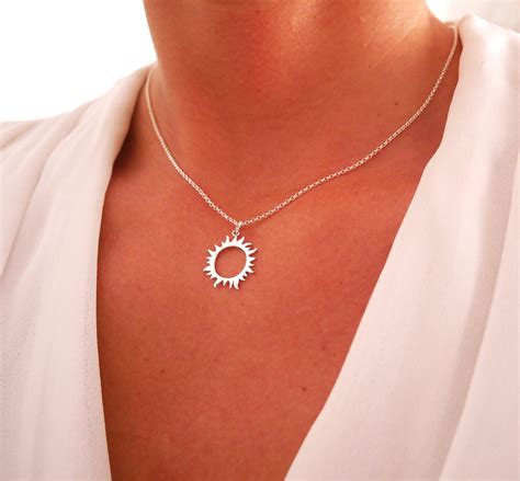 Sterling Silver Sun Necklace Sun Necklace Sterling Silver - Etsy