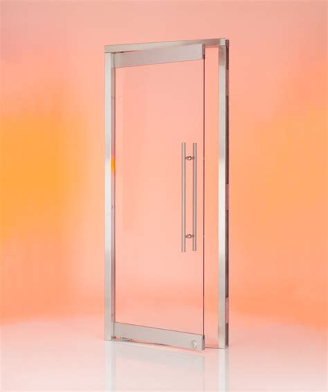 Our contemporary GL15 doorset with frameless leaf and stainless steel frame. | Stainless steel ...