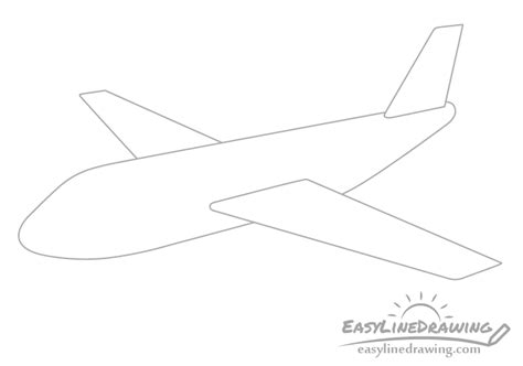 How to Draw an Airplane Step by Step - EasyLineDrawing