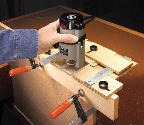 Hinge mortising jig. Routing a perfect mortise for a hinge: this jig makes it a snap by using ...