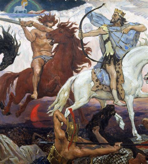 Viktor M. Vasnetsov (Russian, 1848-1926). Four Horsemen of Apocalypse (detail), 1887 | Seventies ...