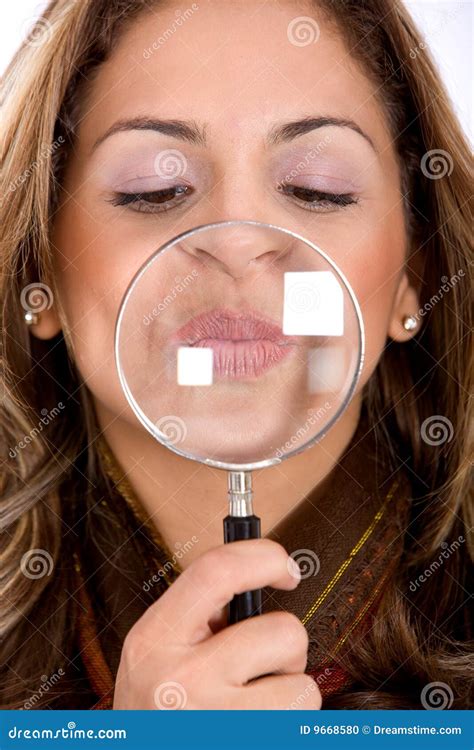 Magnifying glass stock photo. Image of magnifying, woman - 9668580