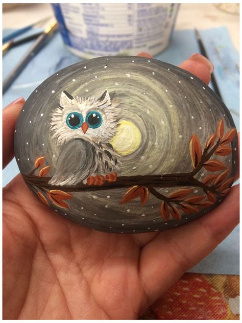 Fall owl #owl #painted #rocks #owlpaintedrocks | Rock painting designs ...