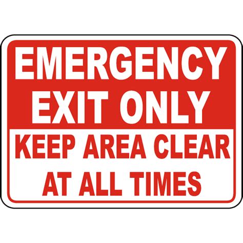 Vinyl Stickers - Bundle - Safety and Warning Signs Stickers - Emergency Exit Only Keep Area ...