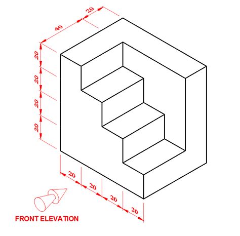 First angle orthographic exercise 4