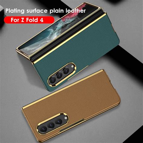 Plating Surface Leather Matte Case For Samsung Galaxy Z Fold 4 – Galaxy ...