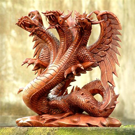 Unique Wood Dragon Sculpture - Guardian of the Home | NOVICA