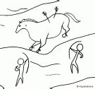 Prehistoric man hunting a wild horse. | Cave paintings, Stone age art, Prehistoric age