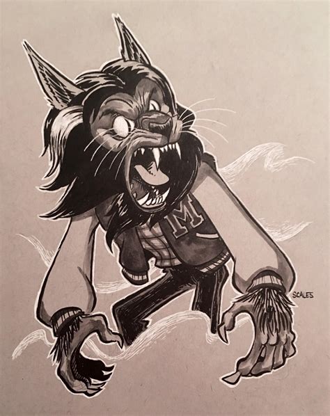 Another drawing I did of Michael Jackson’s Thriller werewolf. : r/werewolves