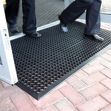 Lovinland Outdoor Rubber Drainage Mat Non-Slip Mat 60 x 35 Inch Commerical Heavy Duty Mat for ...