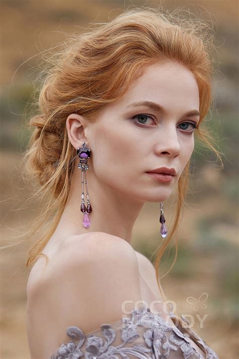 Modern Zircon Wedding Earrings with Jewel and Beading #HG18014 # ...