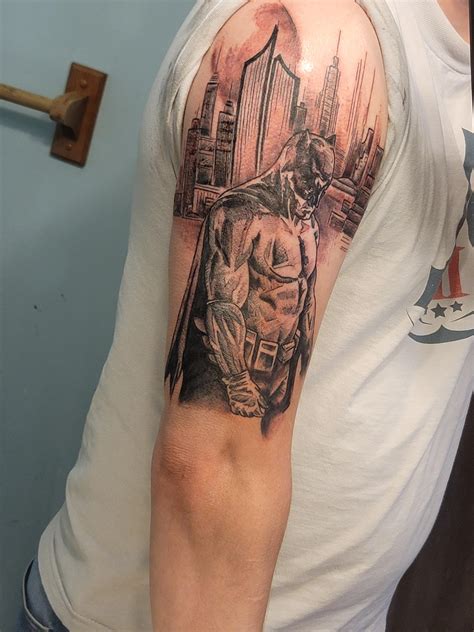 Finally got a tattoo of the caped crusader. Only hurt a little. : r/batman