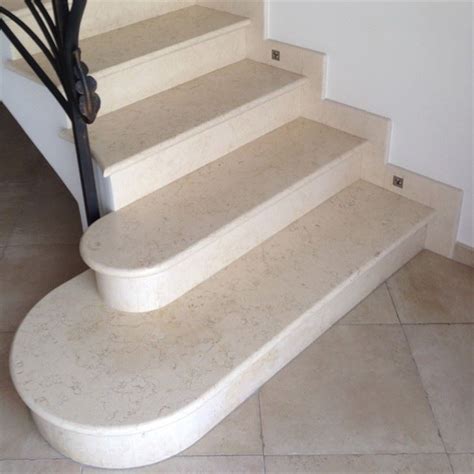 Bullnose Galala Beige Marble Stairs Design - Yeyang Stone Factory