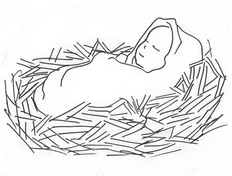 Baby Jesus In Manger Drawing at GetDrawings | Free download