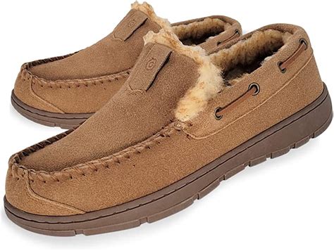 Clarks Mens Suede Venetian Moccasin Slipper LB0534 - Warm Plush Faux ...