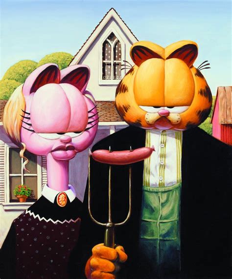 This grand Garfield® painting was drew by Grant Wood for Garfields® calendar. | American gothic ...