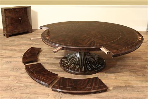 Modern Round Extendable Dining Table, Transitional Table
