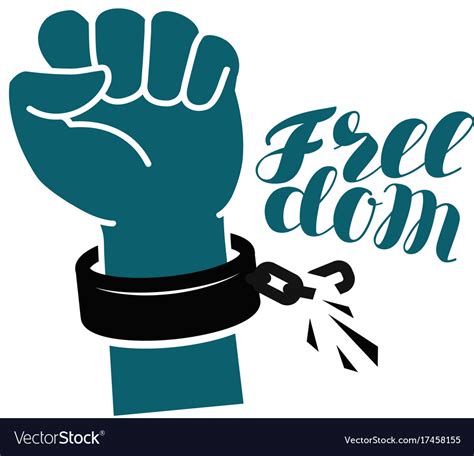 Freedom liberty free symbol hand raised fist Vector Image