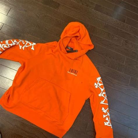 Orange Amiri Hollywood CA Bones Hoodie in 2023 | Hoodies, Adidas jacket, Athletic jacket