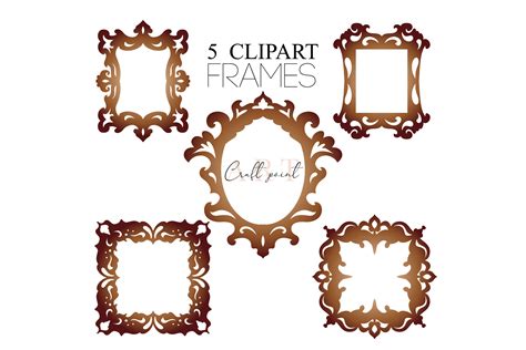 Vintage Frames Clipart, Ornamental Frame Graphic by Craft Point Art · Creative Fabrica