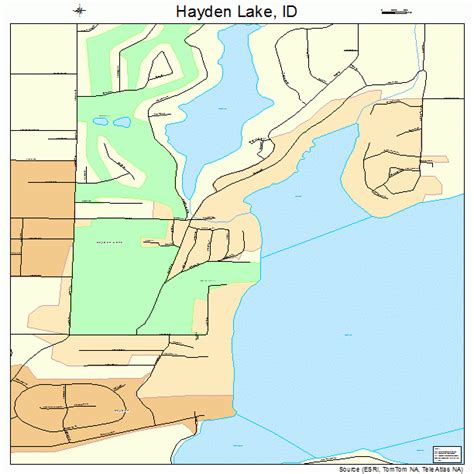 Hayden Lake Idaho Street Map 1636460