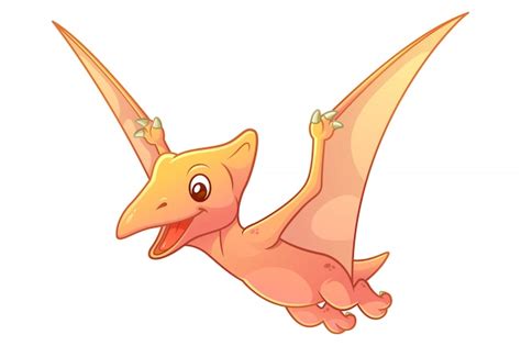 Ilustração de desenho animado de pequeno pterodáctilo | Vetor Premium