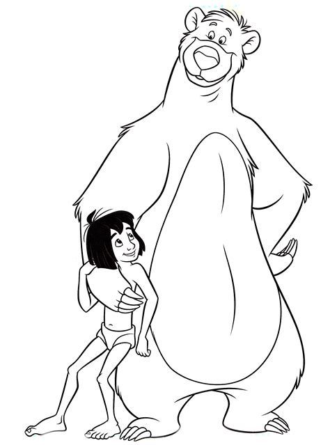 Walt Disney Coloring Pages – Mowgli & Baloo - Walt Disney Characters ...