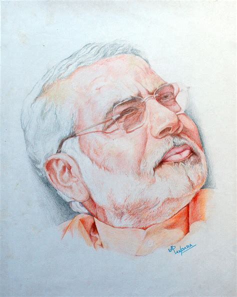 Narendra Modi Painting by Jayantilal Ranpara | Fine Art America