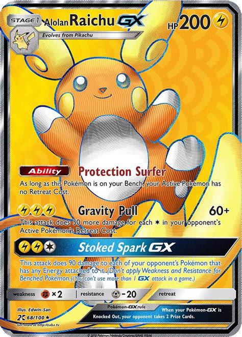 Alolan Raichu GX Full Art Custom Pokemon Card | Pokemon cards, Pokemon cards legendary, Pokemon