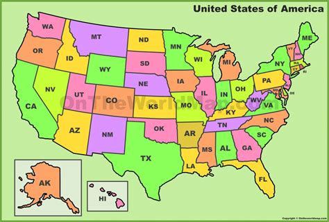 Printable Map Of The United States With State Abbreviations - Printable US Maps