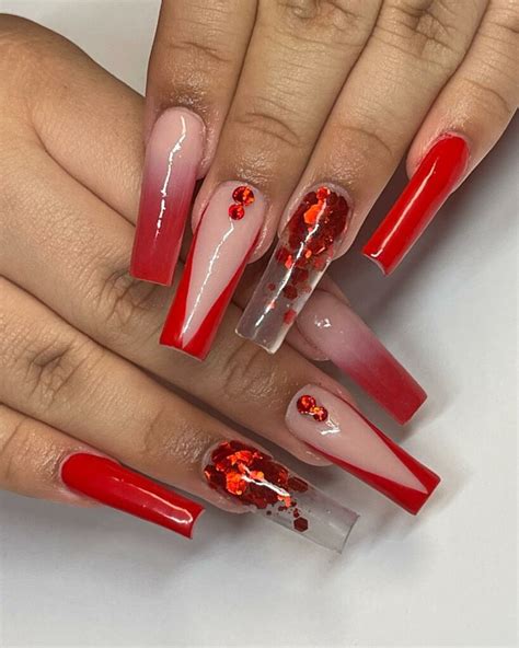 40+ Trendy Red Ombre Coffin Nails For A Bold Statement