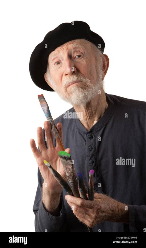 art adult beard french adults artistic beret artist painter alone lonely art Stock Photo - Alamy