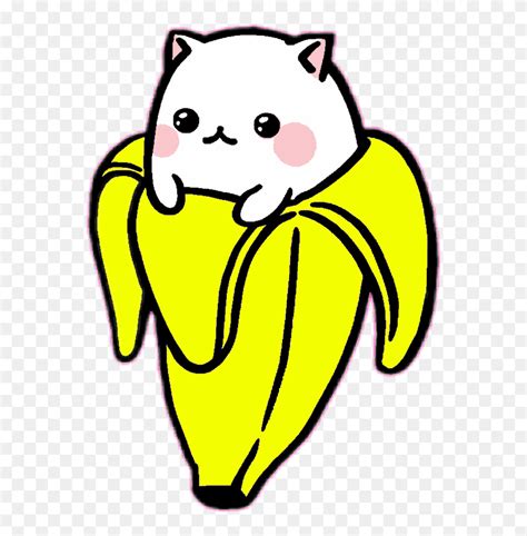 Download #banana #cat #kitty #cute #yellow #tropical #catnana - Anime Cute Kawaii Cat Clipart ...