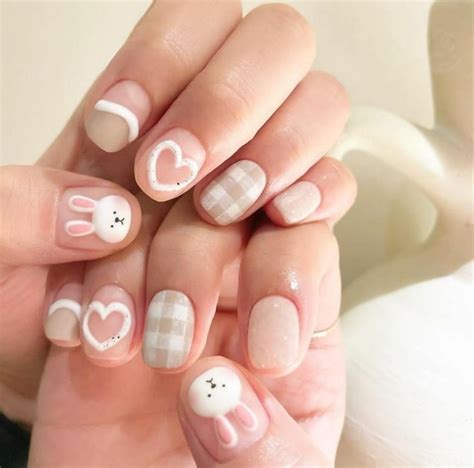 20+ Cute Kawaii Press on Nails Inspiration | Bunny nails, Cute simple ...