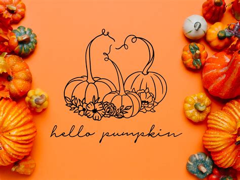 Hello Pumpkin Svg File for Cricut Floral Pumpkins Svg Fall - Etsy